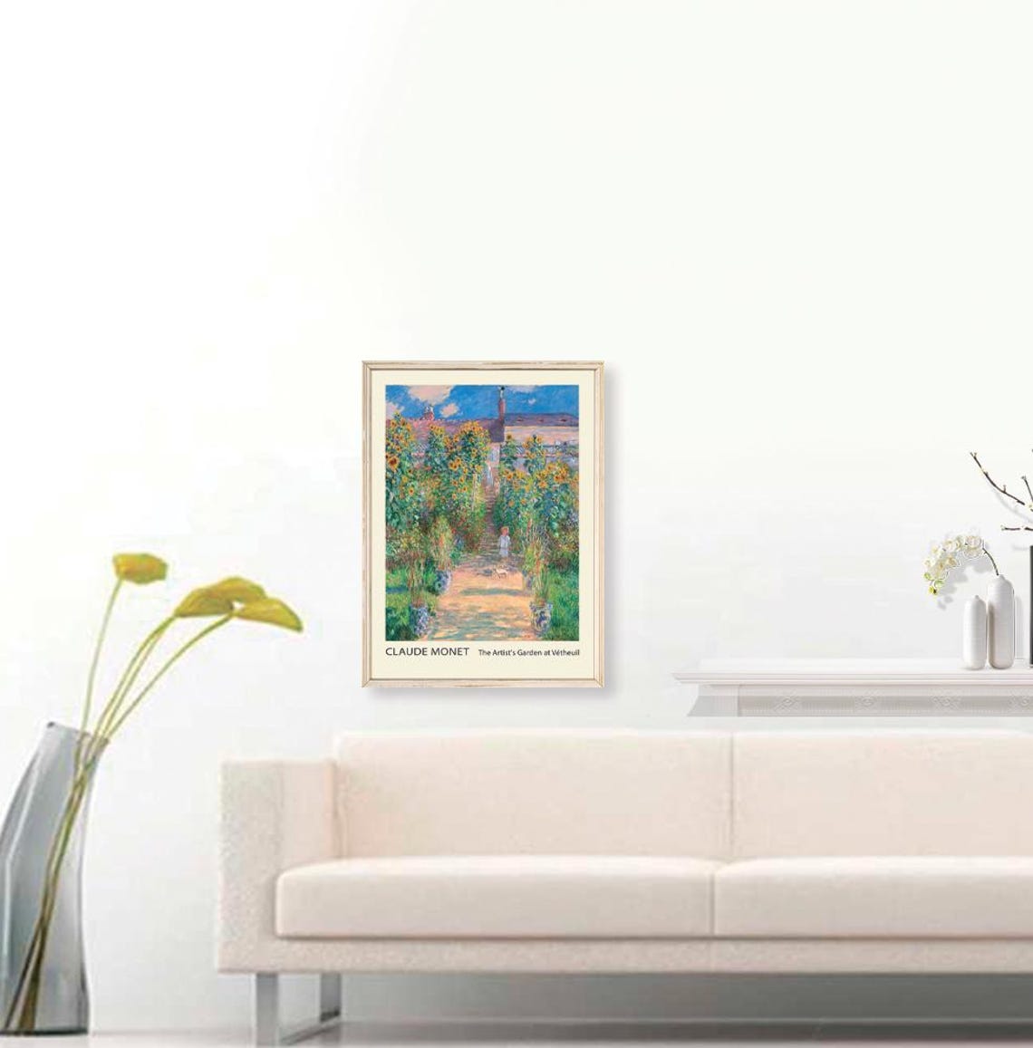 Claude Monet The Artist's Garden at Vetheuil Sunflower Path Art Poster - Image 3