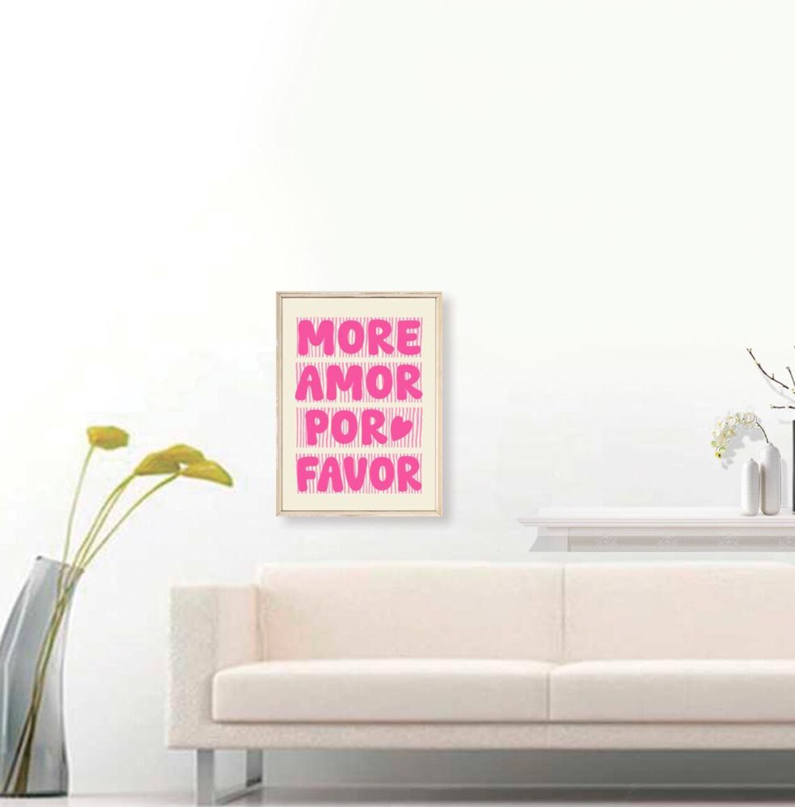 More Amor Por Favor - Maximalist Quote Poster - Image 3