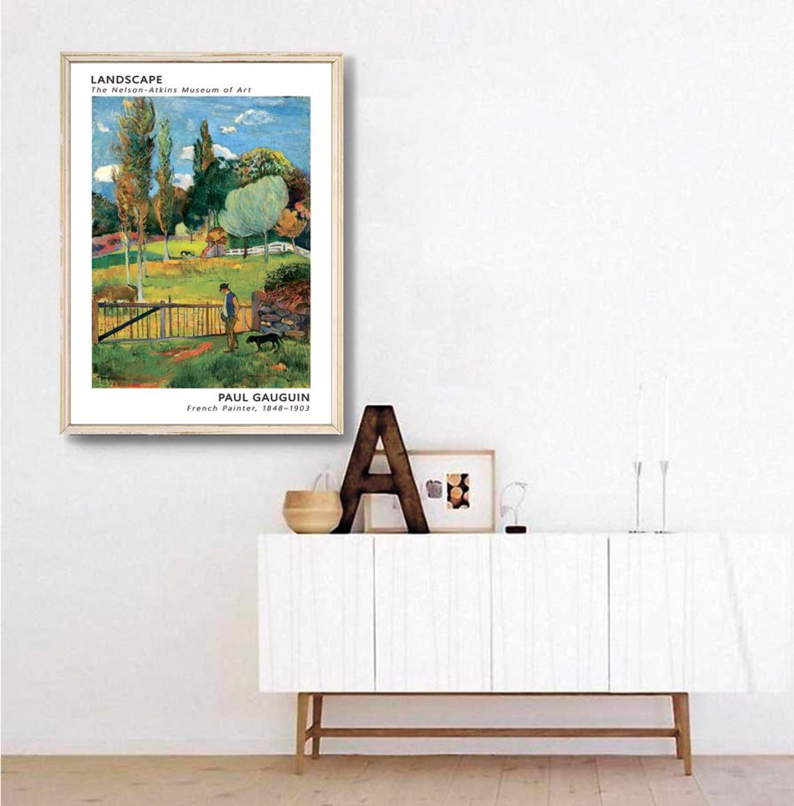 Paul Gauguin Landscape Pasture Fence Post Impressionist Art Poster - Image 3