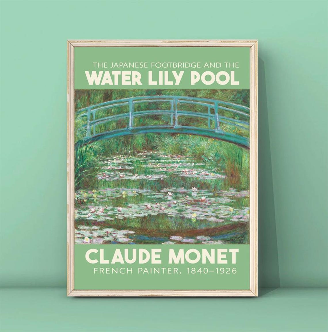 Claude Monet Japanese Footbridge and Water Lily Pool Garden Art Poster