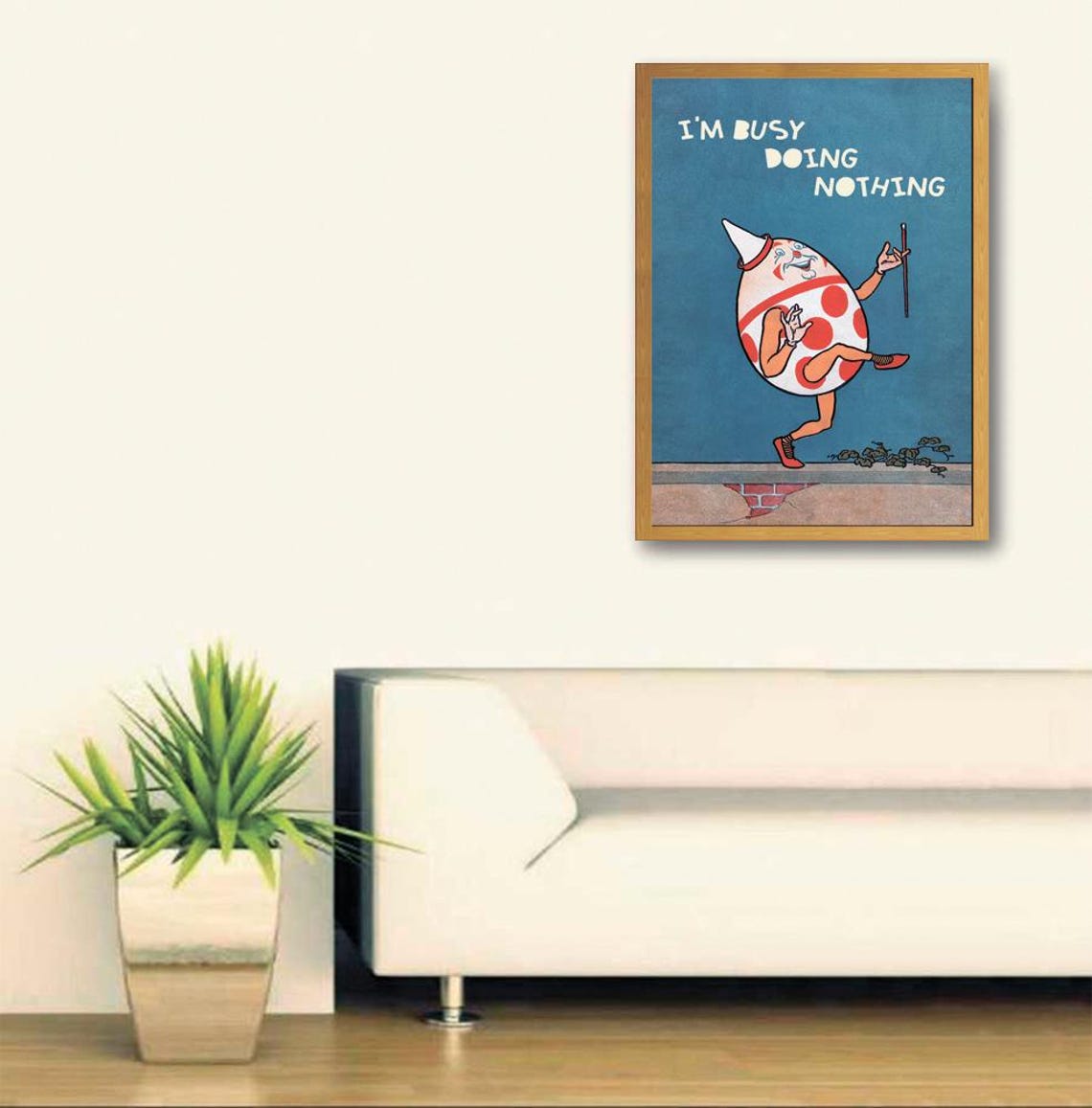 I Am Busy Doing Nothing Vintage Dancing Egg Clown Quote Poster - Image 2