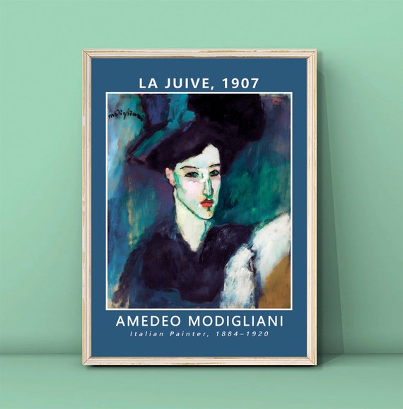 Amedeo Modigliani La Juive 1907 Dark Hat Portrait Art Poster