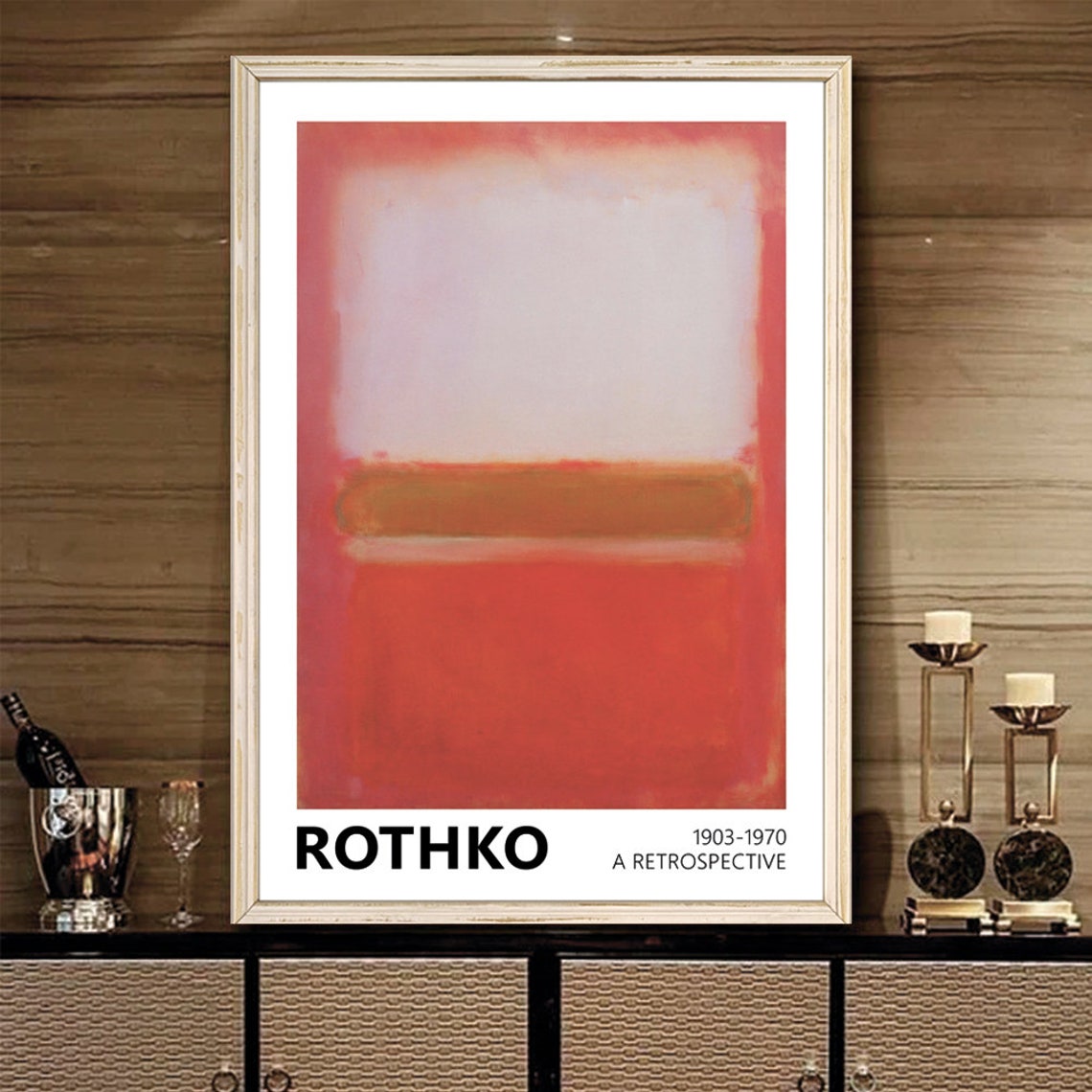 Mark Rothko White Pink And Mustard Abstract Art Exhibition Poster - Image 2