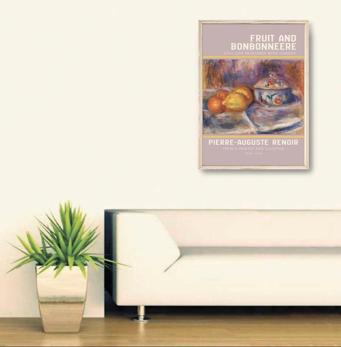 Pierre-Auguste Renoir Fruit and Bonbonneere Lemon Still Life Poster - Image 2
