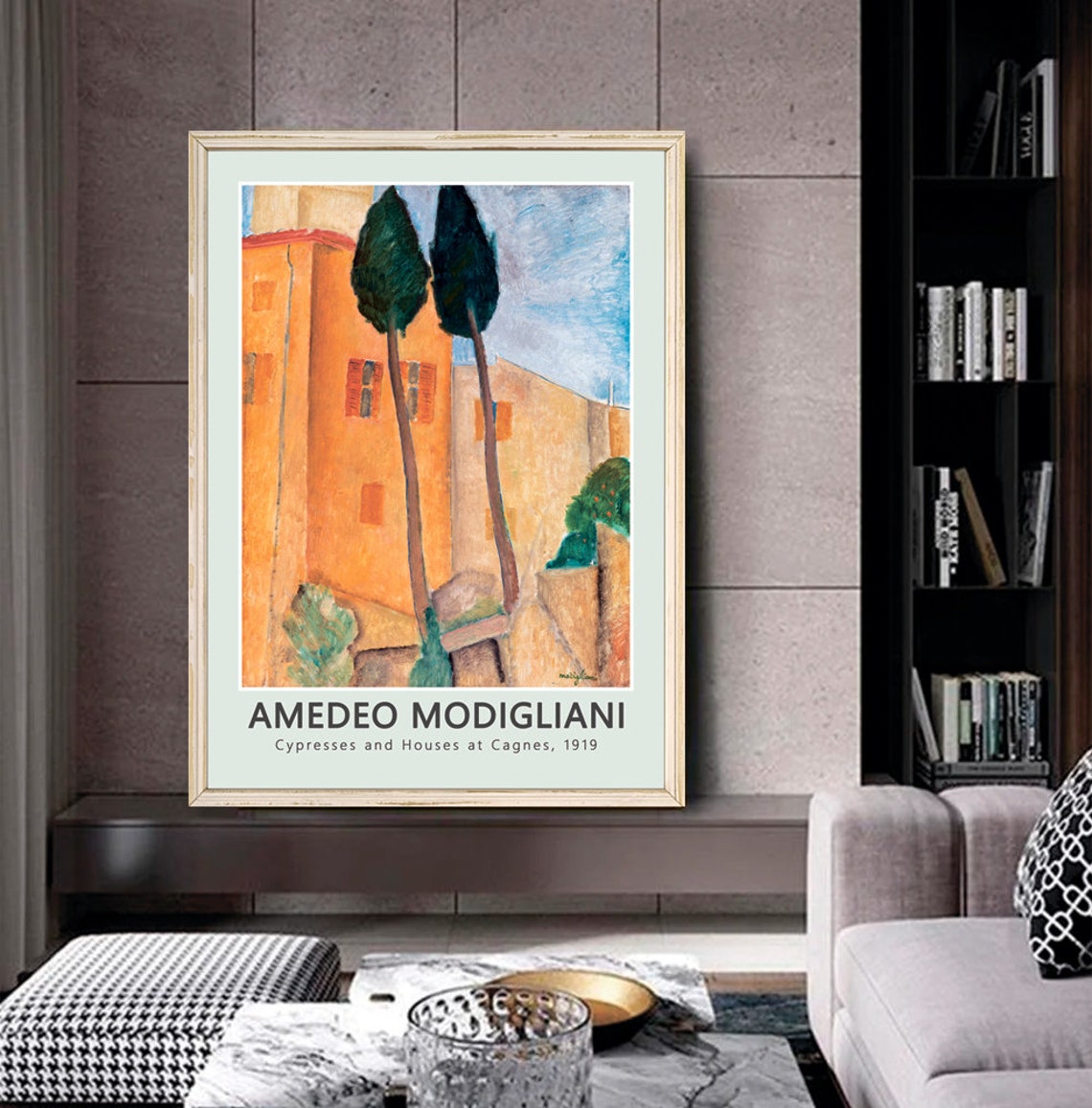 Amedeo Modigliani Cypresses And Houses At Cagnes 1919 Poster - Image 2