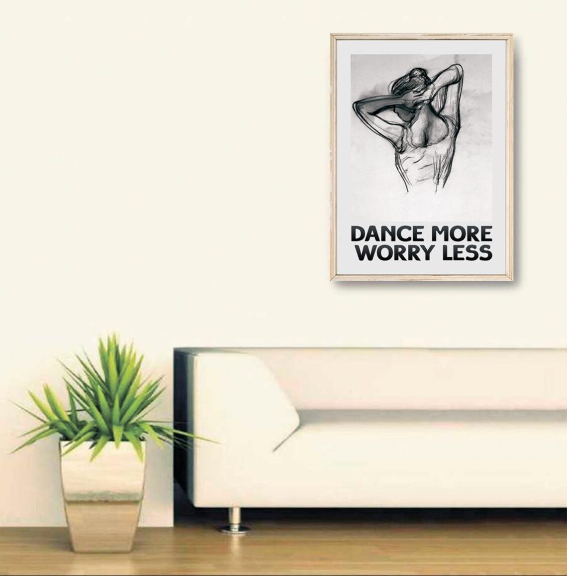 Edgar Degas Dancer Print Dance More Worry Less Poster Dance Wall Art Quote Poster Typography Print Black And White Print - Image 2