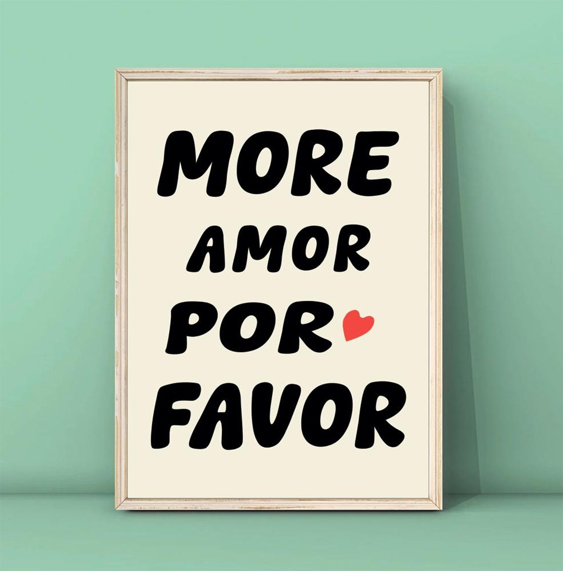 More Amor Por Favor Print Maximalist Poster More Amor Por Favor Wall Art Eclectic Wall Art Love Quote Black And Red Print