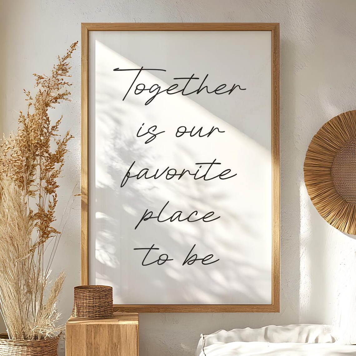 Together Is Our Favorite Place To Be Romantic Script Love Quote Poster