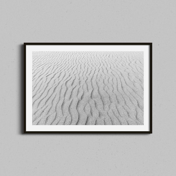 Beach Wall Art Abstract Sand Photo Print Ocean Tropical Photography Black White Minimalist Photograph Coastal Home Decor