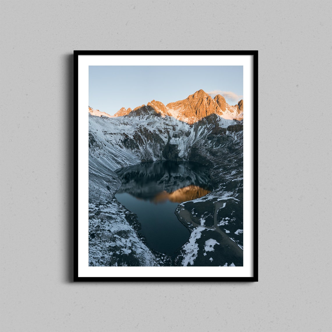 Colorado Rocky Mountain Alpenglow Over Alpine Lake Photography Poster