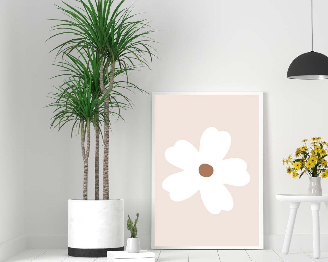 Daisy Art Print, Retro Neutral Nursery Decor - Image 3