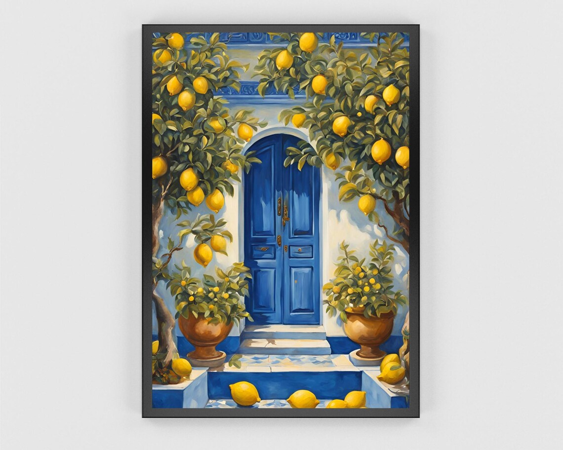Mediterranean Lemon Tree Art Print, Italian Lemons - Image 3