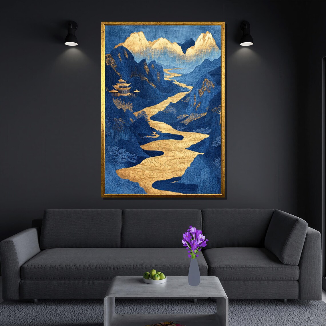 Japanese Landscape Painting, Serene River And Mountain Art - Image 3
