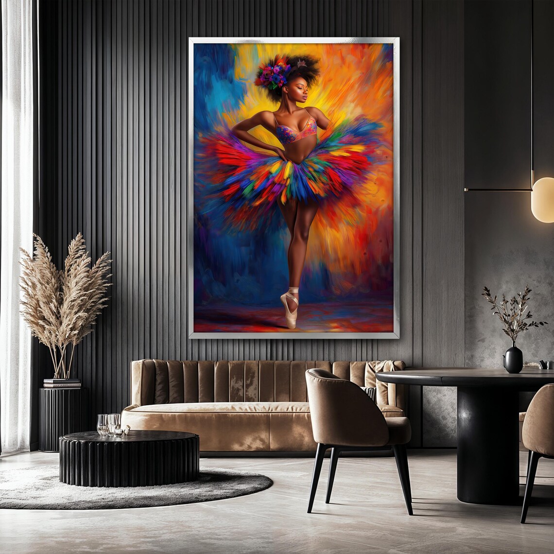 Colorful Ballerina Painting, Afro Dancer Art Print - Image 2
