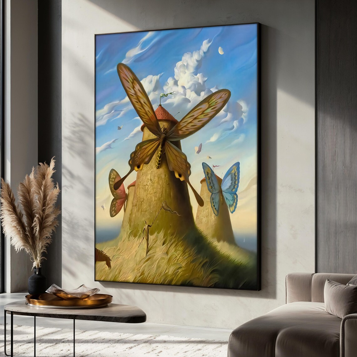 Vladimir Kush Surreal Butterfly Windmill Art Print
