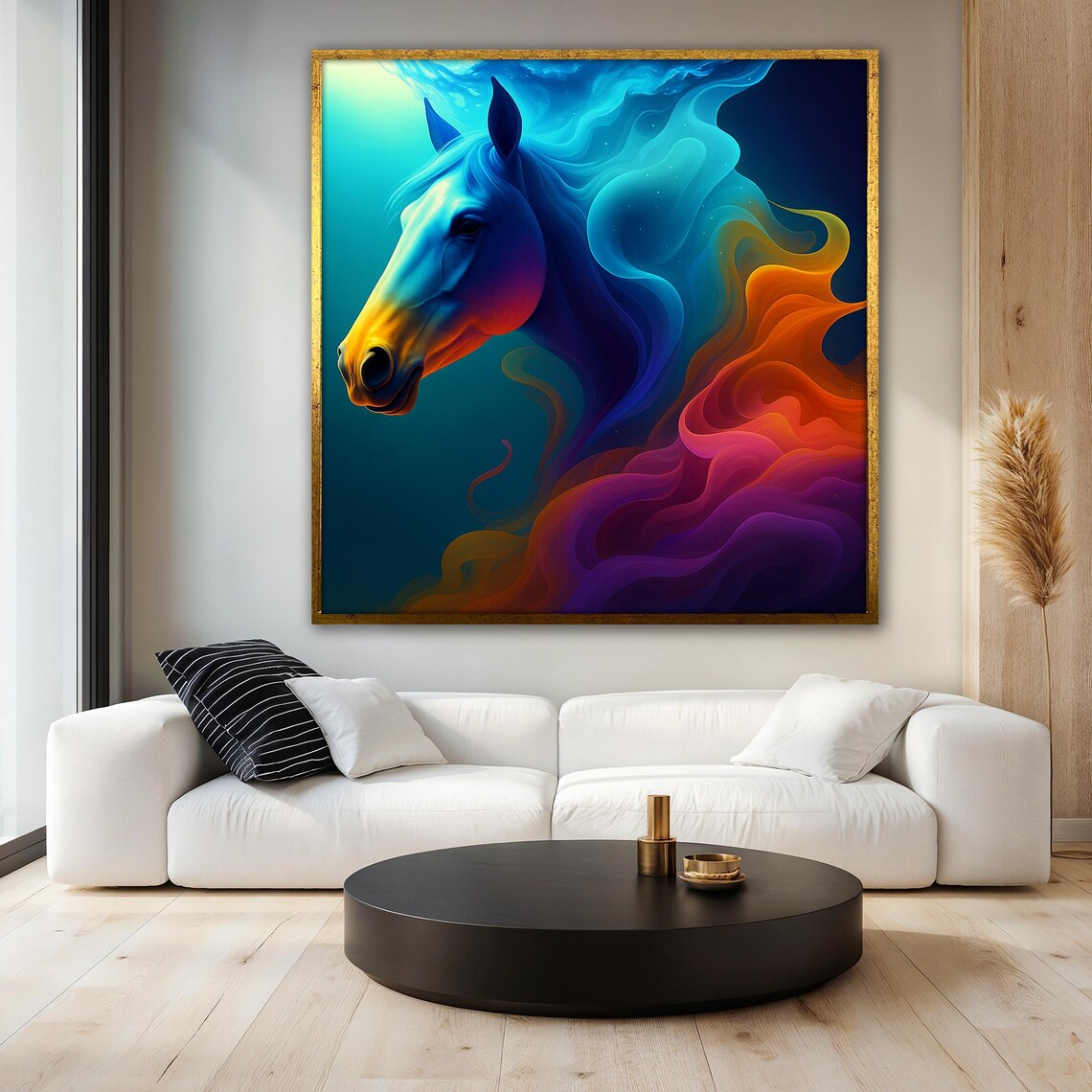 Horse Painting, Fantasy Animal Abstract Art Print - Image 3