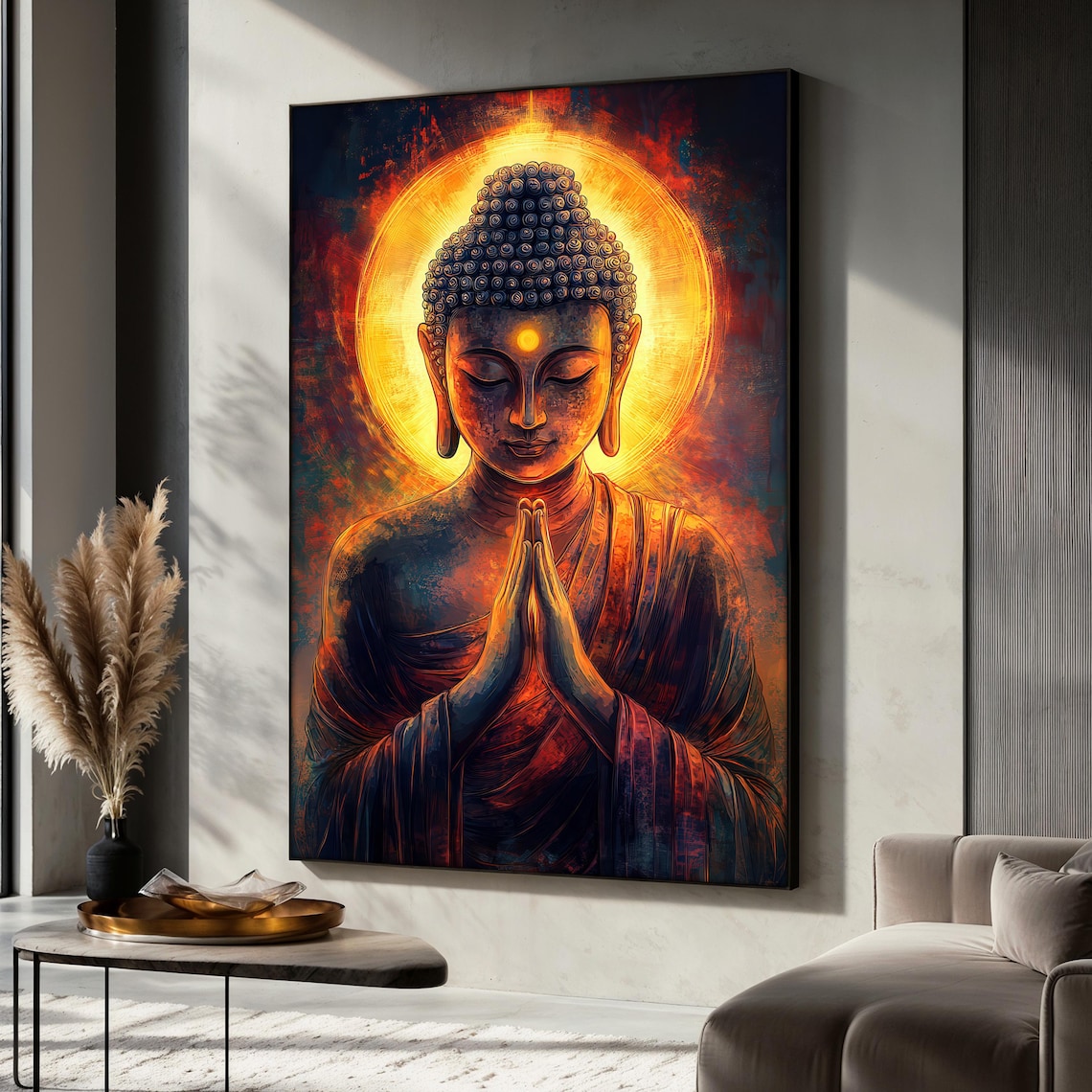 Radiant Buddha Painting, Zen Meditation Decor