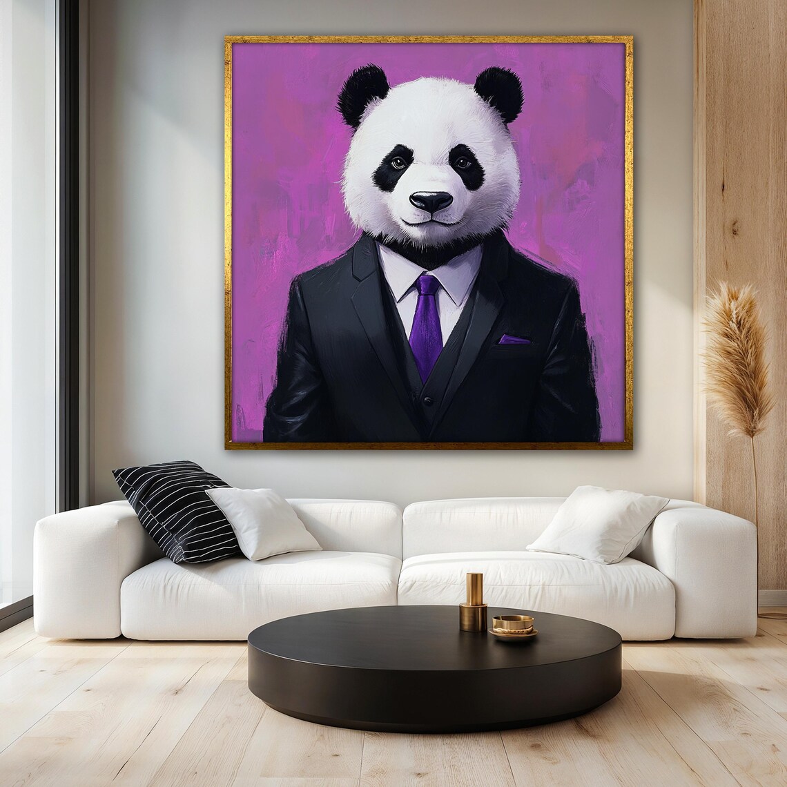 Panda Painting, Funny Animal Office Decor - Image 3