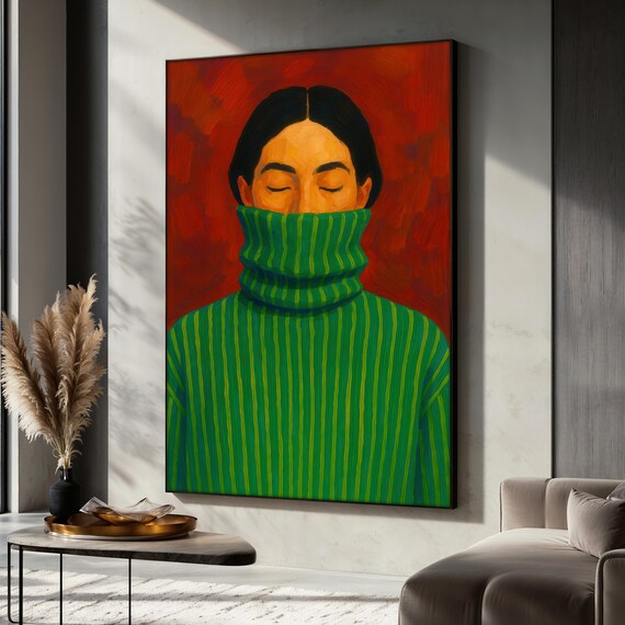 Modern Woman Painting, Bold Minimalist Portrait