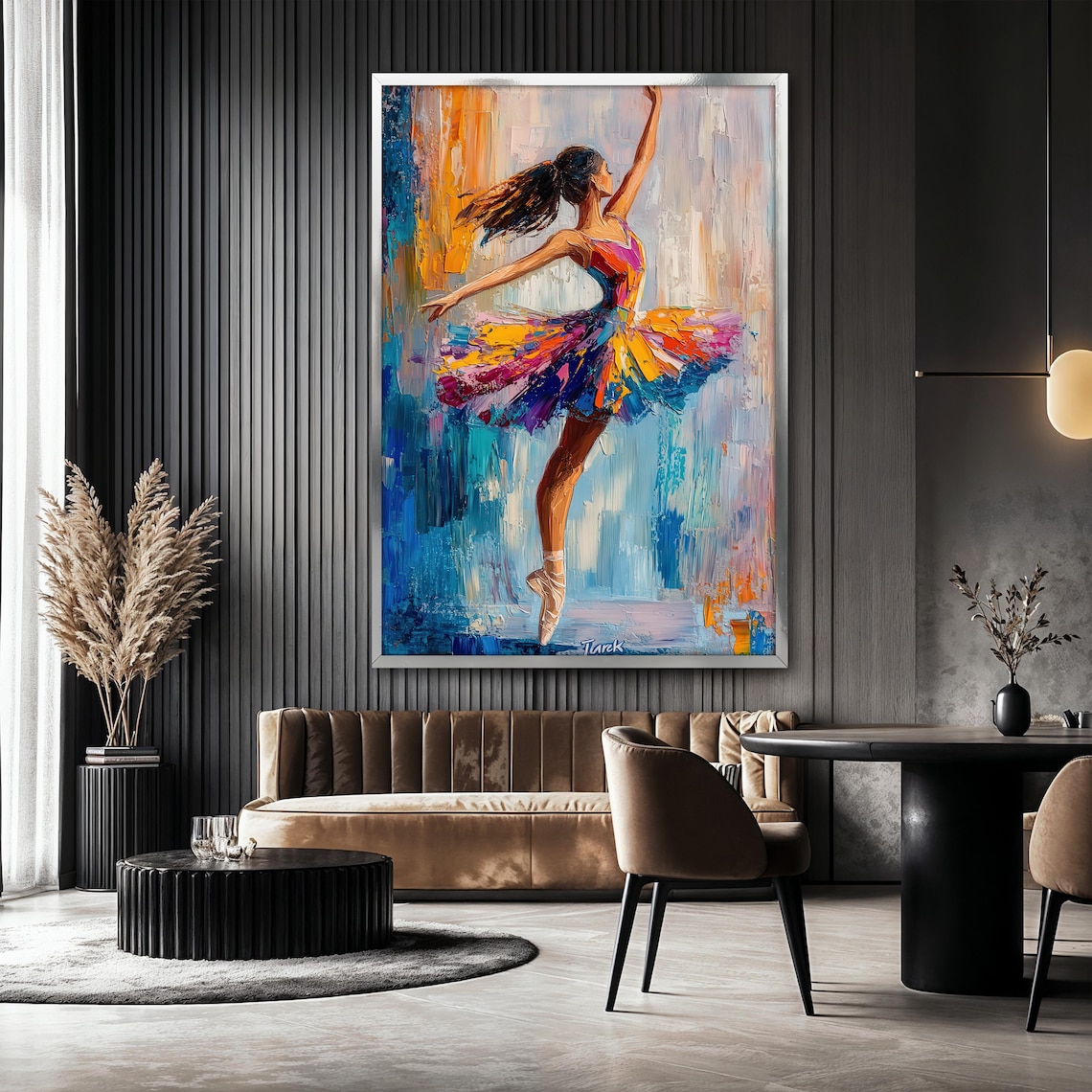 Colorful Ballerina Painting, Graceful Dancer Art - Image 2
