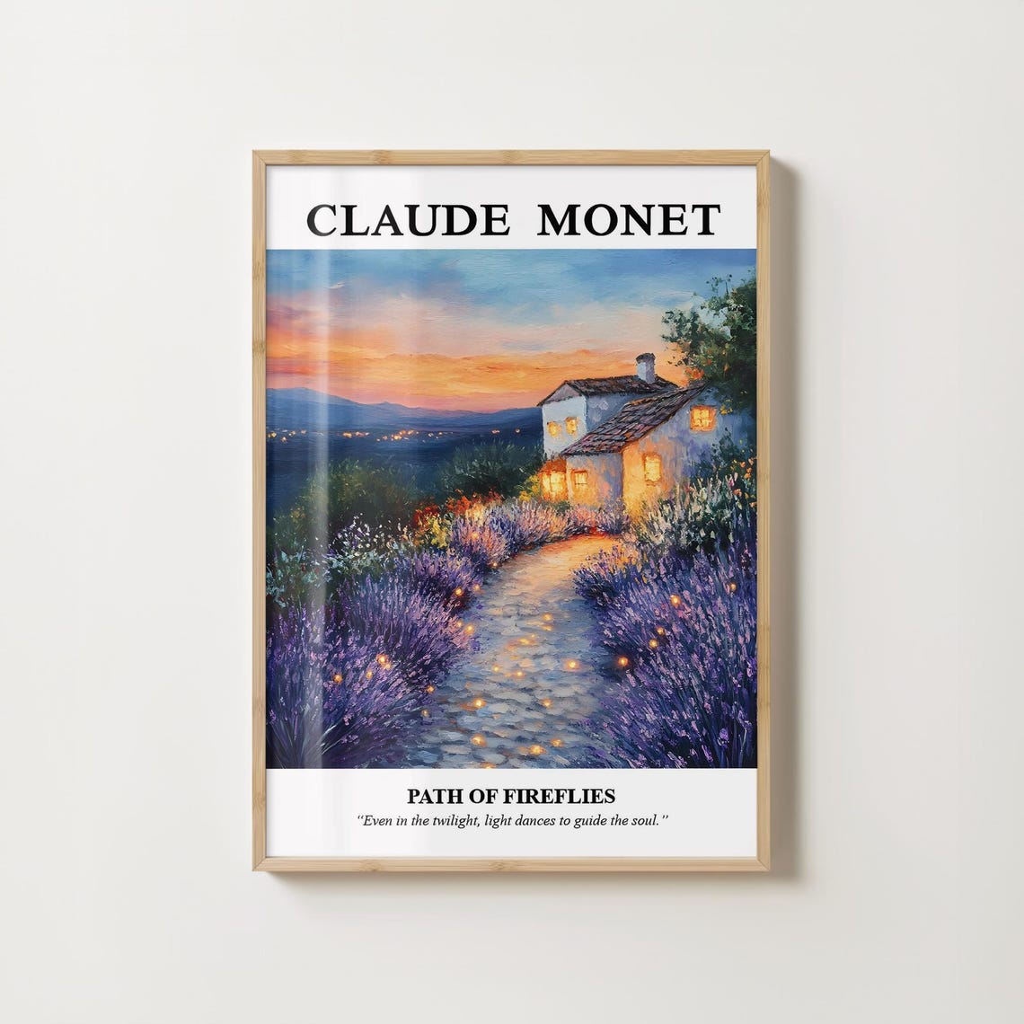 Claude Monet Wall Art Fireflies Poster Twilight Painting Impressionist Art Nature Decor - Image 2