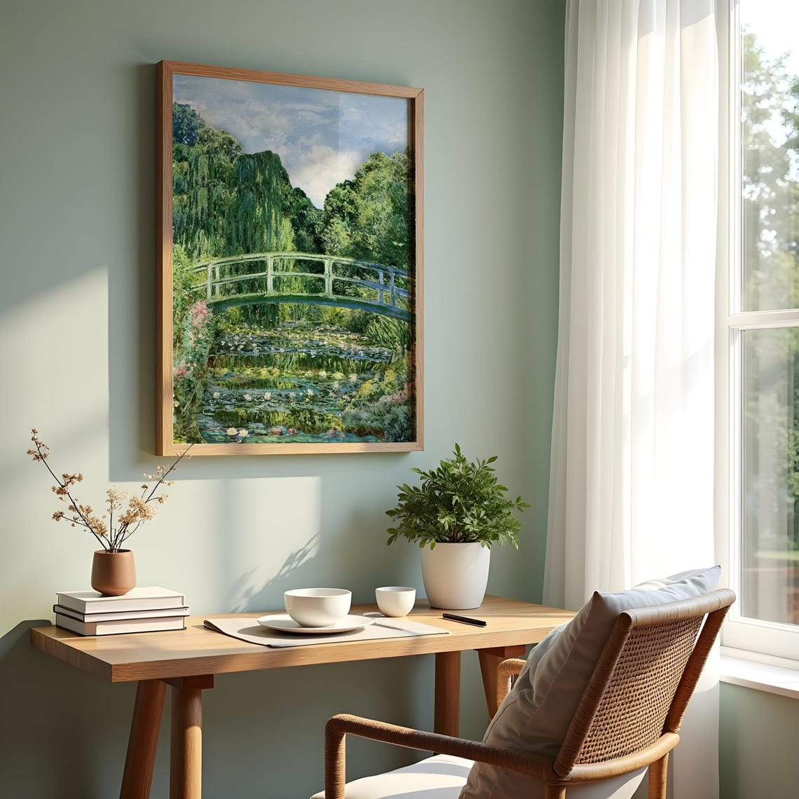 Claude Monet Water Lily Pond Japanese Bridge Poster Impressionist Garden Wall Art - Image 4