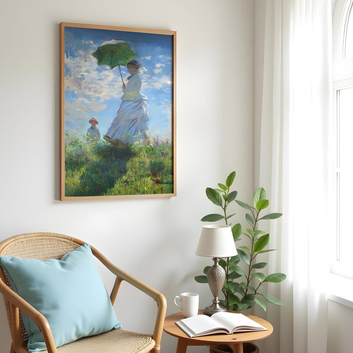 Claude Monet Woman With A Parasol Poster Impressionist Wall Art Print Romantic Nature Inspired Decor - Image 4
