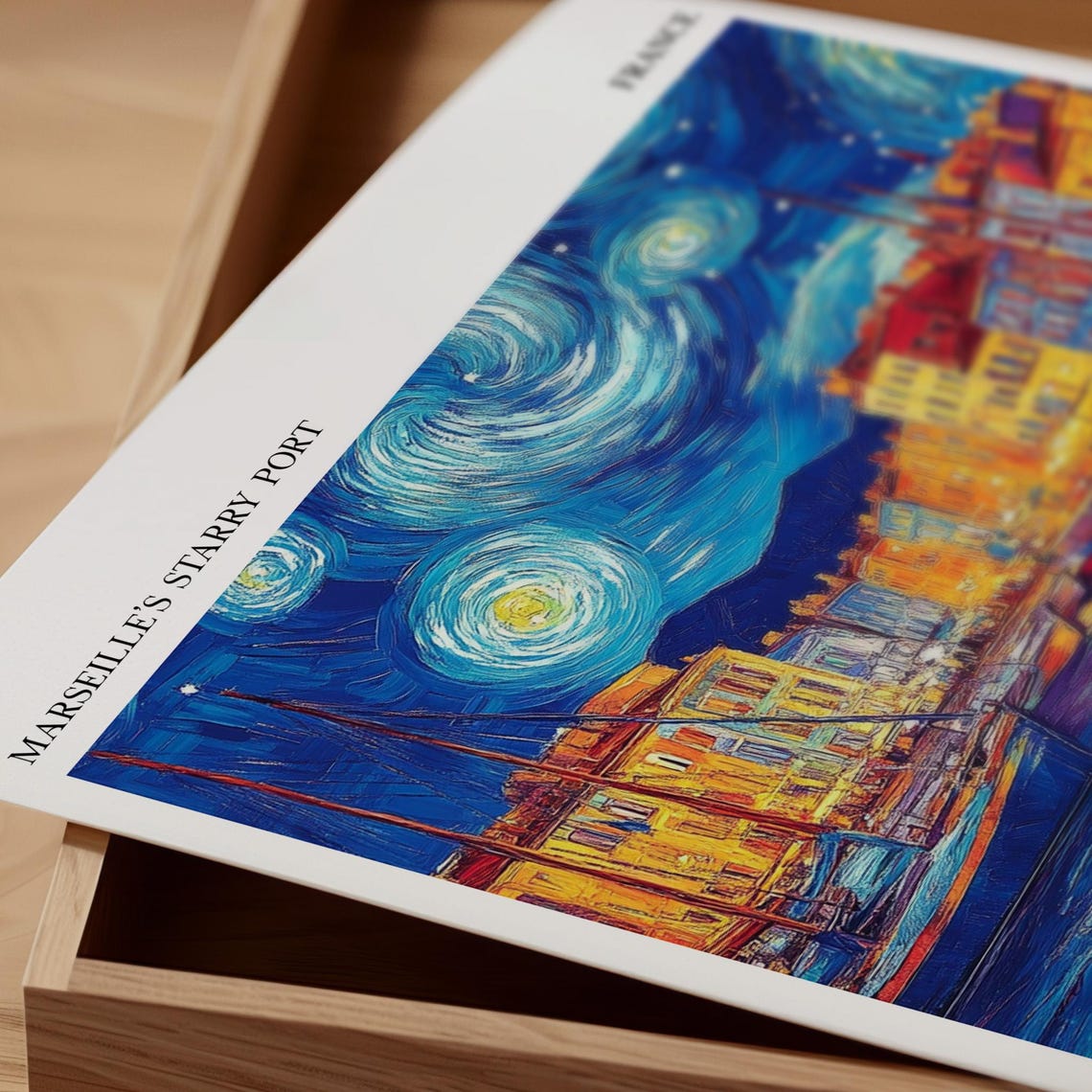 Van Gogh Wall Art Starry Night Print Marseille Harbor Poster Impressionist Artwork Van Gogh Nautical Painting - Image 3