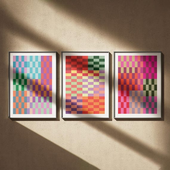 Colorful Geometric Abstract Art Prints Modern Home Decor
