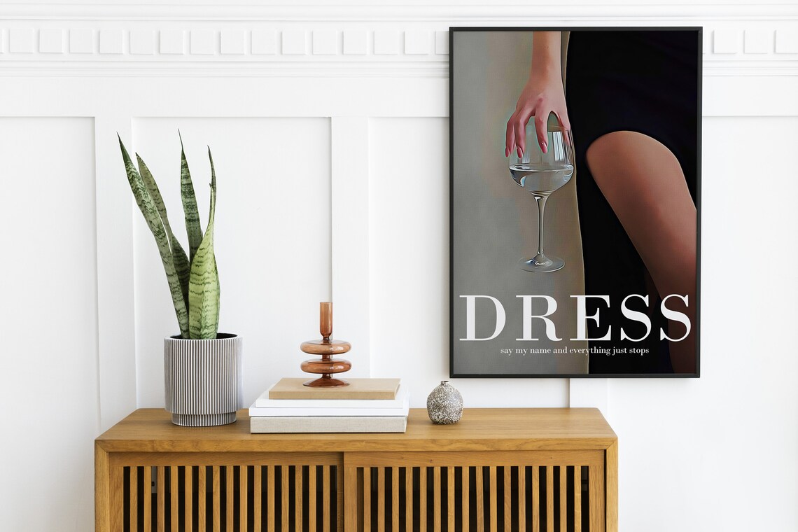 Taylor Swift Dress Reputation Song Lyric Poster Black Dress Wine Glass - Image 2