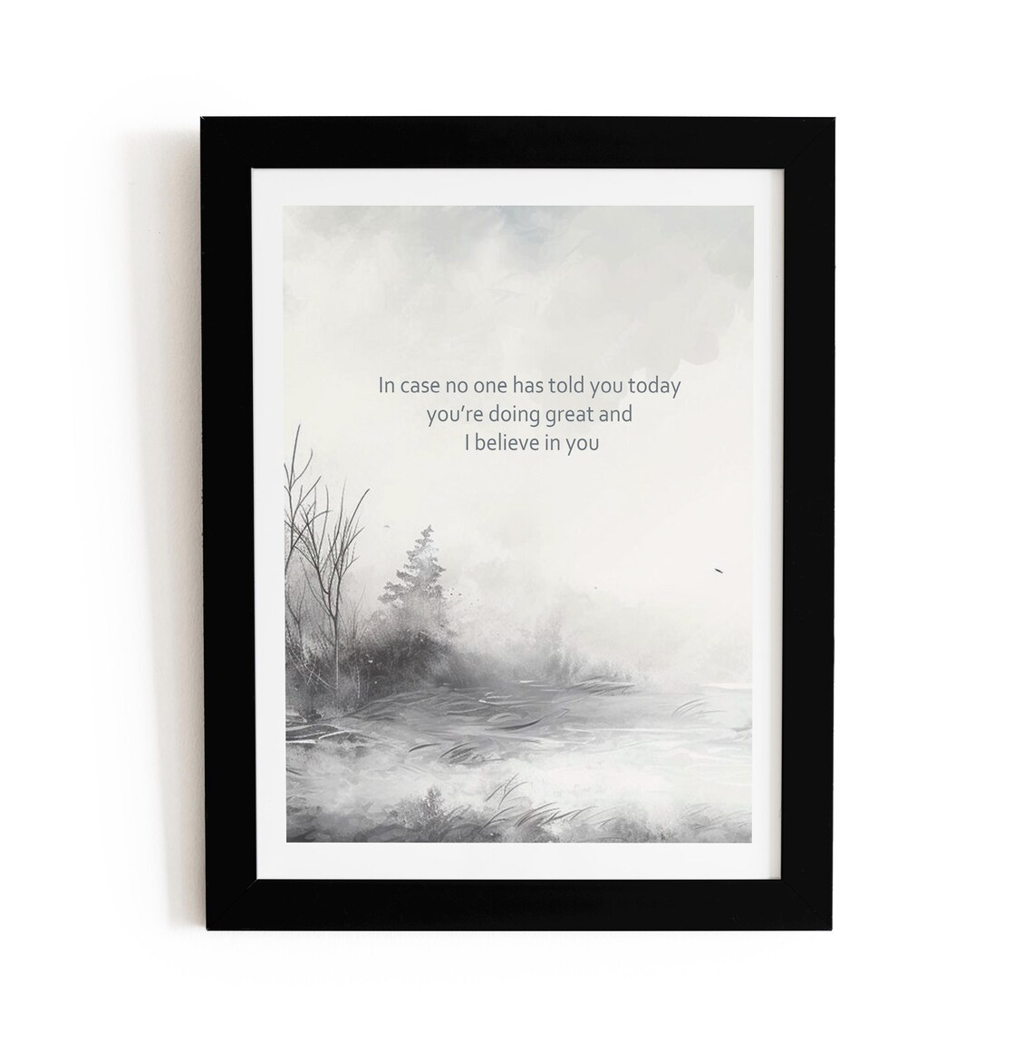 Believe In You Encouragement Quote Misty Landscape Motivational Poster