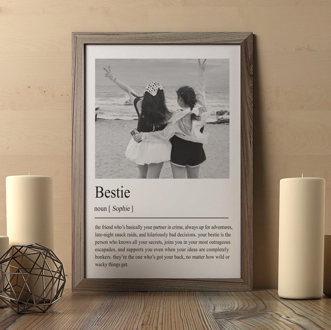 Personalized Bestie Photo Dictionary Definition Friendship Gift Poster - Image 2