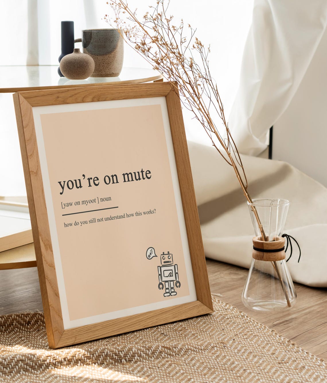 You Are On Mute Funny Dictionary Office Humor Zoom Call Art Poster - Image 2