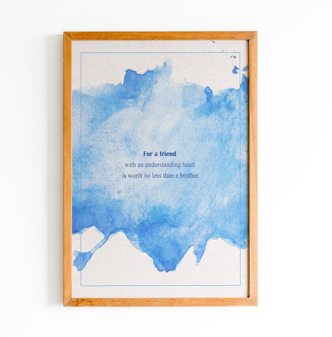 Homer Iliad Classic Friendship Quote Blue Watercolor Art Poster