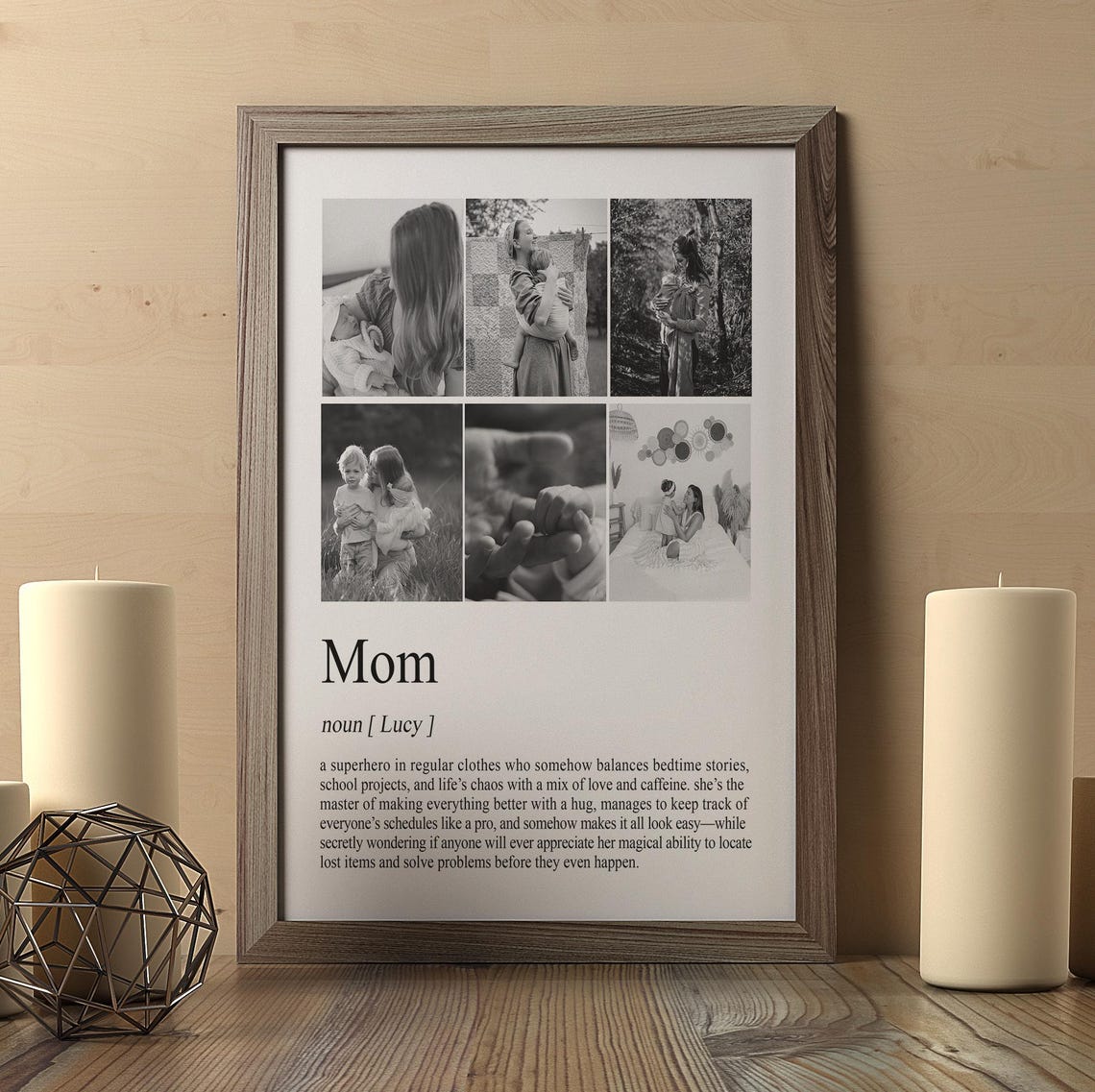 Personalized Mom Photo Collage Dictionary Definition Gift Poster - Image 2