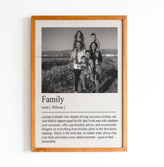 Personalized Family Definition Print Wall Art Print Gifts Wall Art Print Custom Photos Gift Family Print