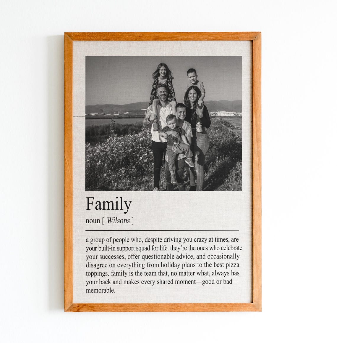 Personalized Family Photo Dictionary Definition Keepsake Gift Poster