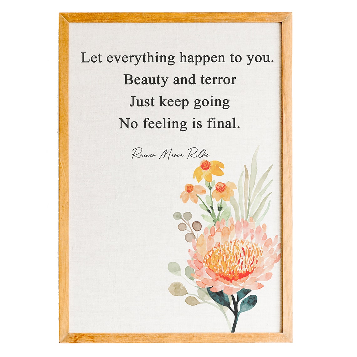 Rainer Maria Rilke No Feeling Is Final Quote Watercolor Poster