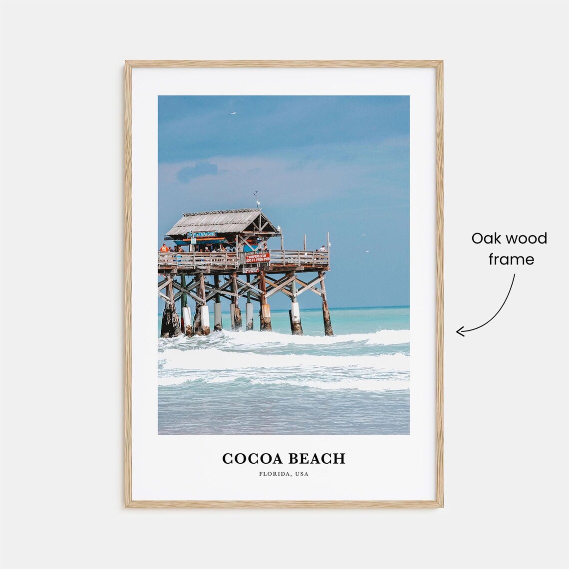 Cocoa Beach Travel Poster, Florida USA Map Print - Image 3