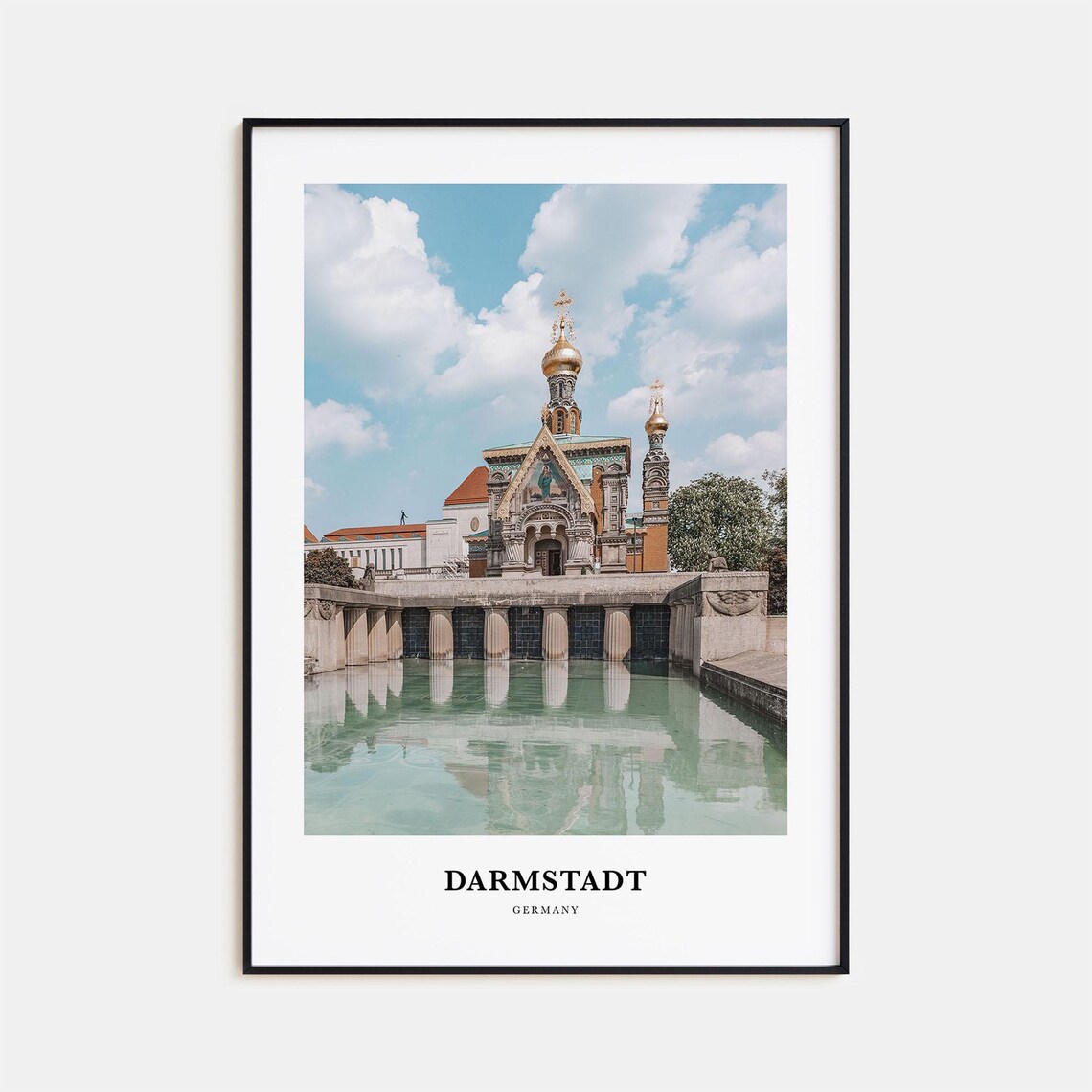Darmstadt Germany Golden Domed Chapel Minimalist Photo Poster