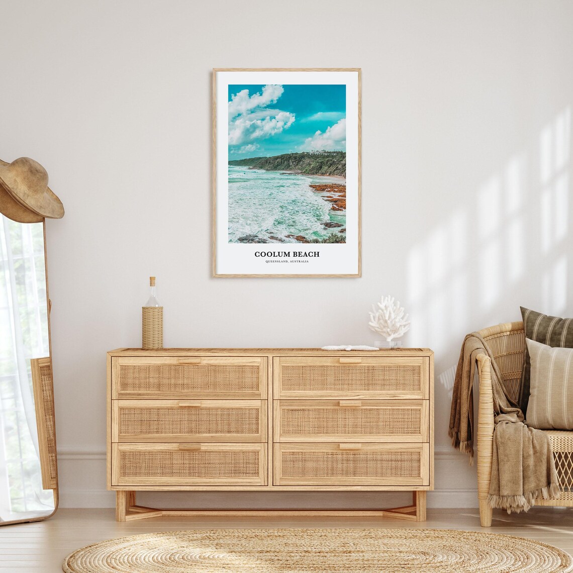 Turquoise Waves and Rocky Shores of Coolum Beach Australia Poster - Image 2
