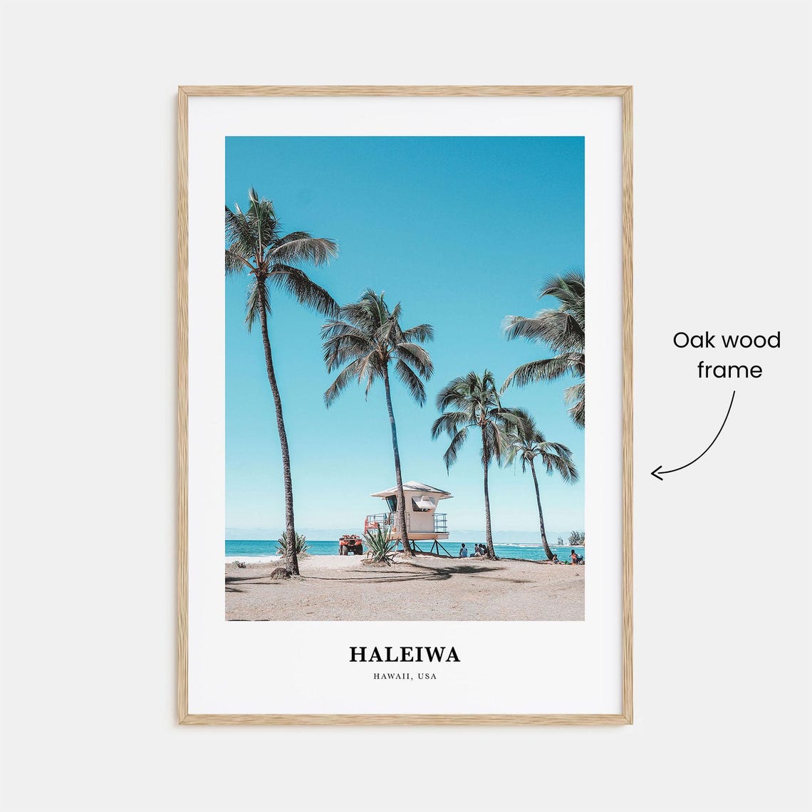 Haleiwa Hawaii Beach Lifeguard Tower Palms Photo Travel Poster - Image 3
