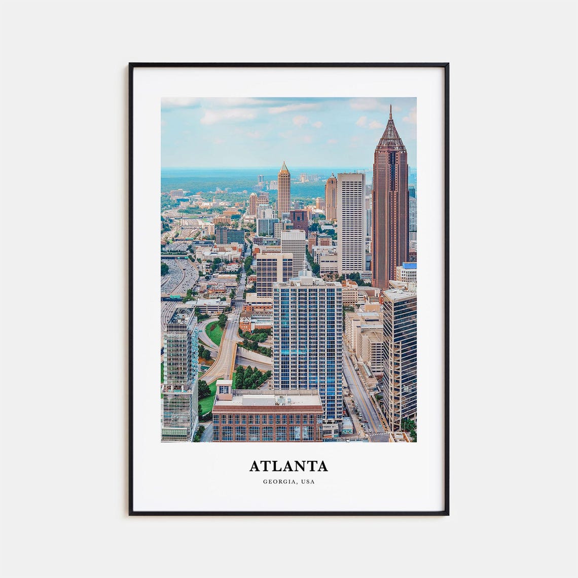 Atlanta Print No 2 Atlanta Photo Poster Atlanta Travel Wall Art Atlanta Map Print Atlanta Photography Atlanta Wall Dcor Georgia Usa