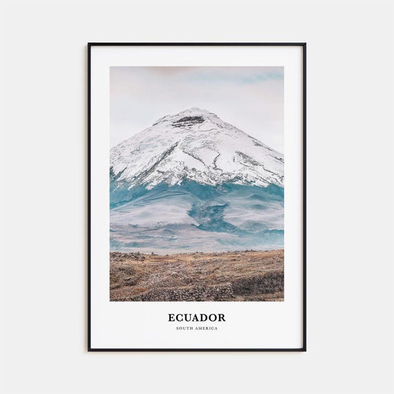 Ecuador Travel Wall Art Print, South America Map