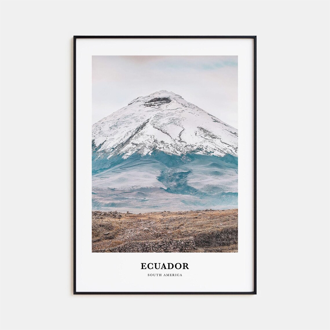 Ecuador Travel Wall Art Print, South America Map