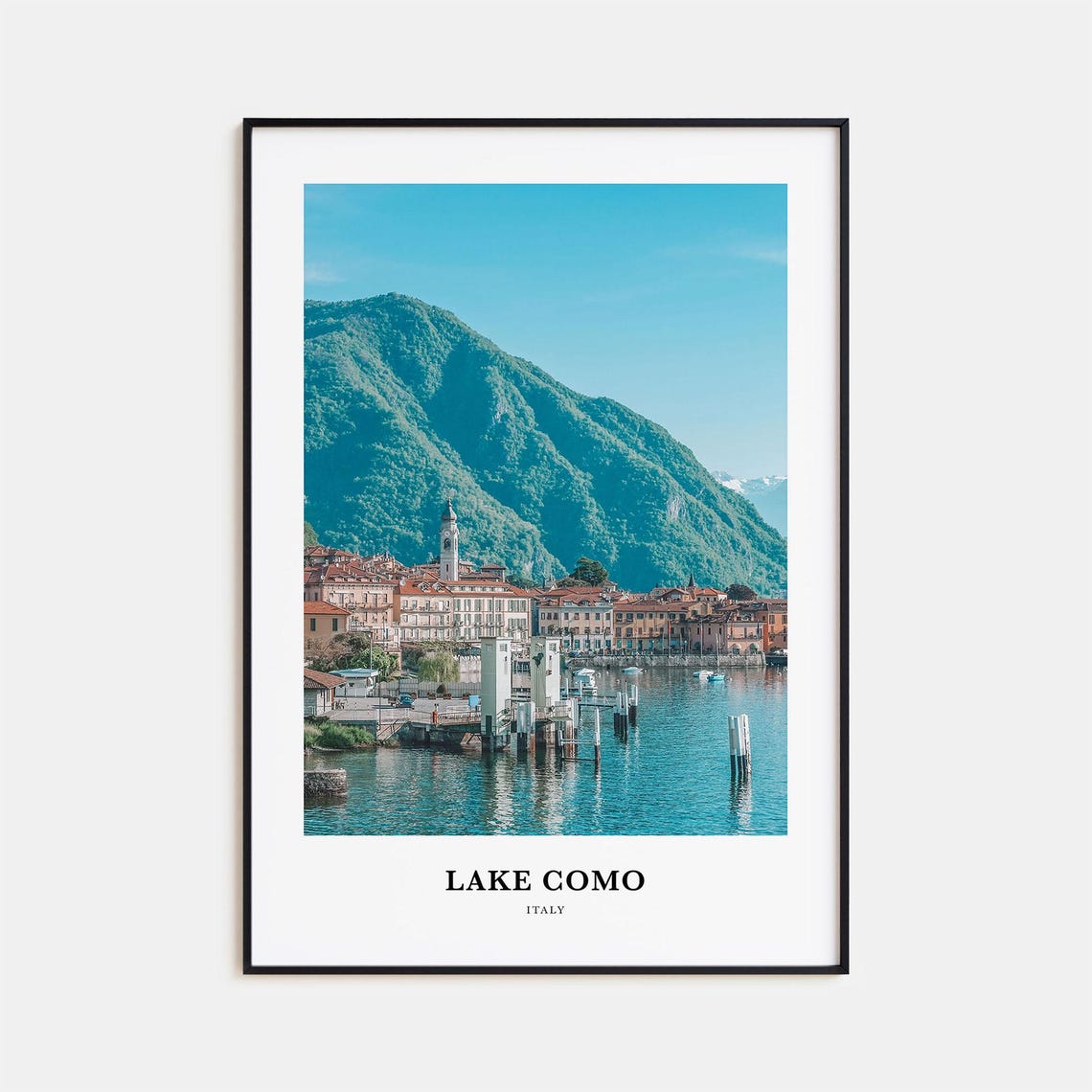 Lake Como Italy Bellagio Waterfront Lakeside Village Travel Poster