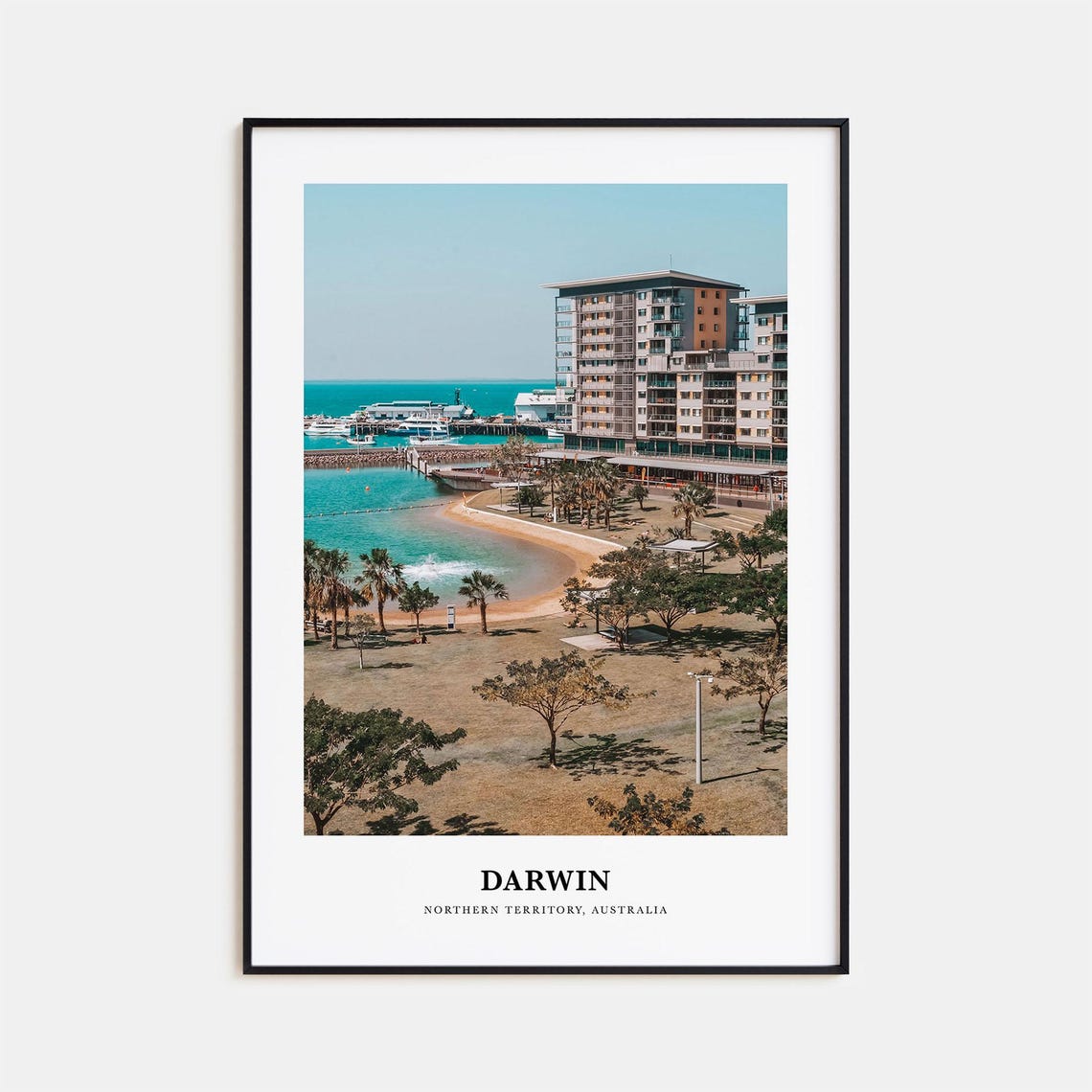 Darwin Australia Waterfront Promenade Minimalist Travel Poster