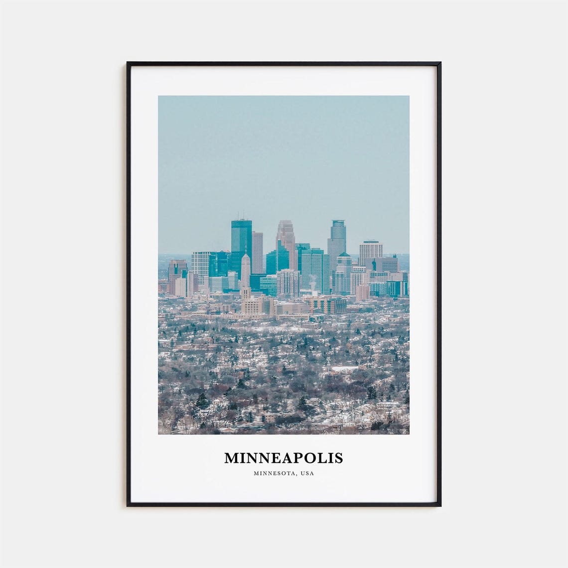 Minneapolis Minnesota Winter Downtown Skyline Snow View Poster