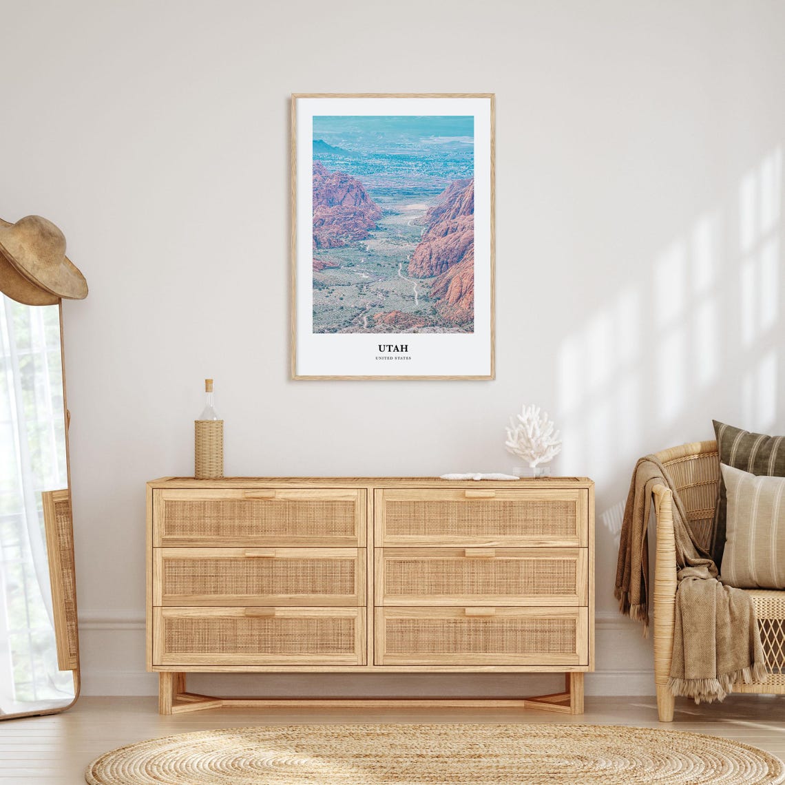 Utah Red Rock Canyon Valley Desert View Southwest Travel Poster - Image 2