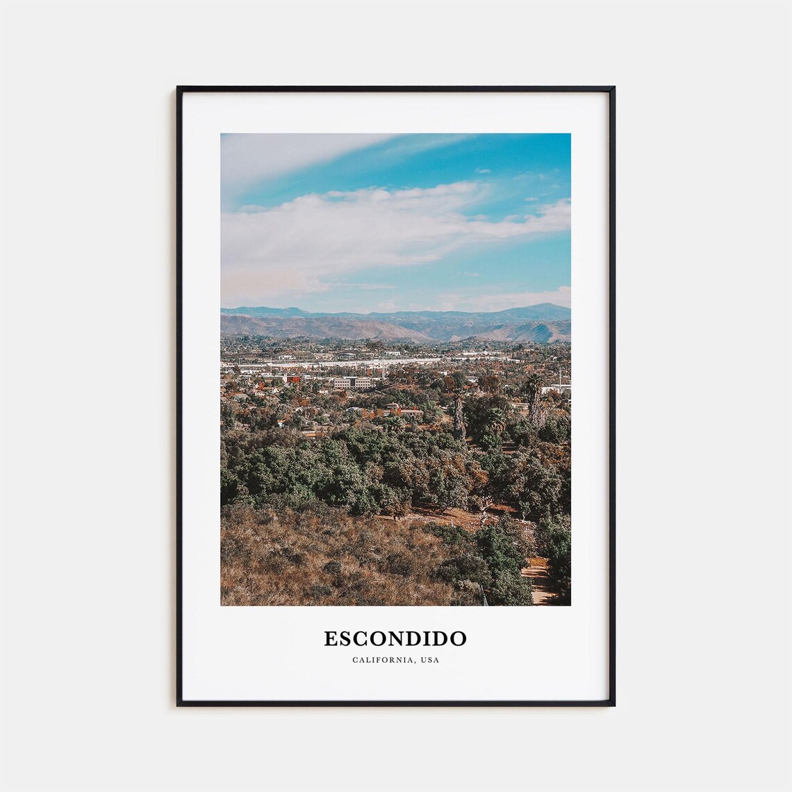 Escondido California Valley Hills View Sunny Inland Town Photo Poster